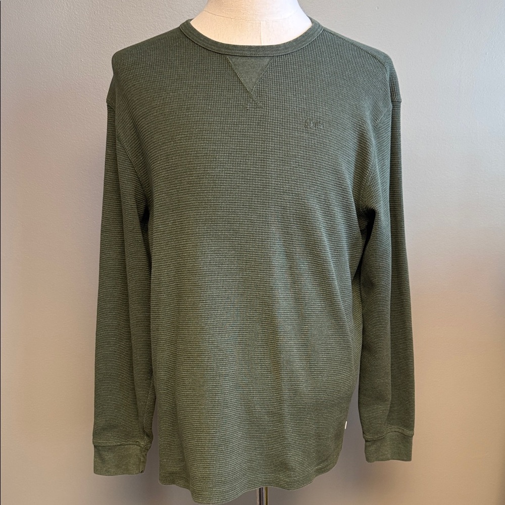 Katin Waffle Knit Long Sleeve Thermal Olive XL Shirt Casual